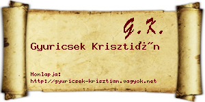 Gyuricsek Krisztián névjegykártya